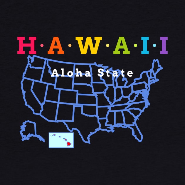 Hawaii, USA. Aloha State (with map) by Koolstudio